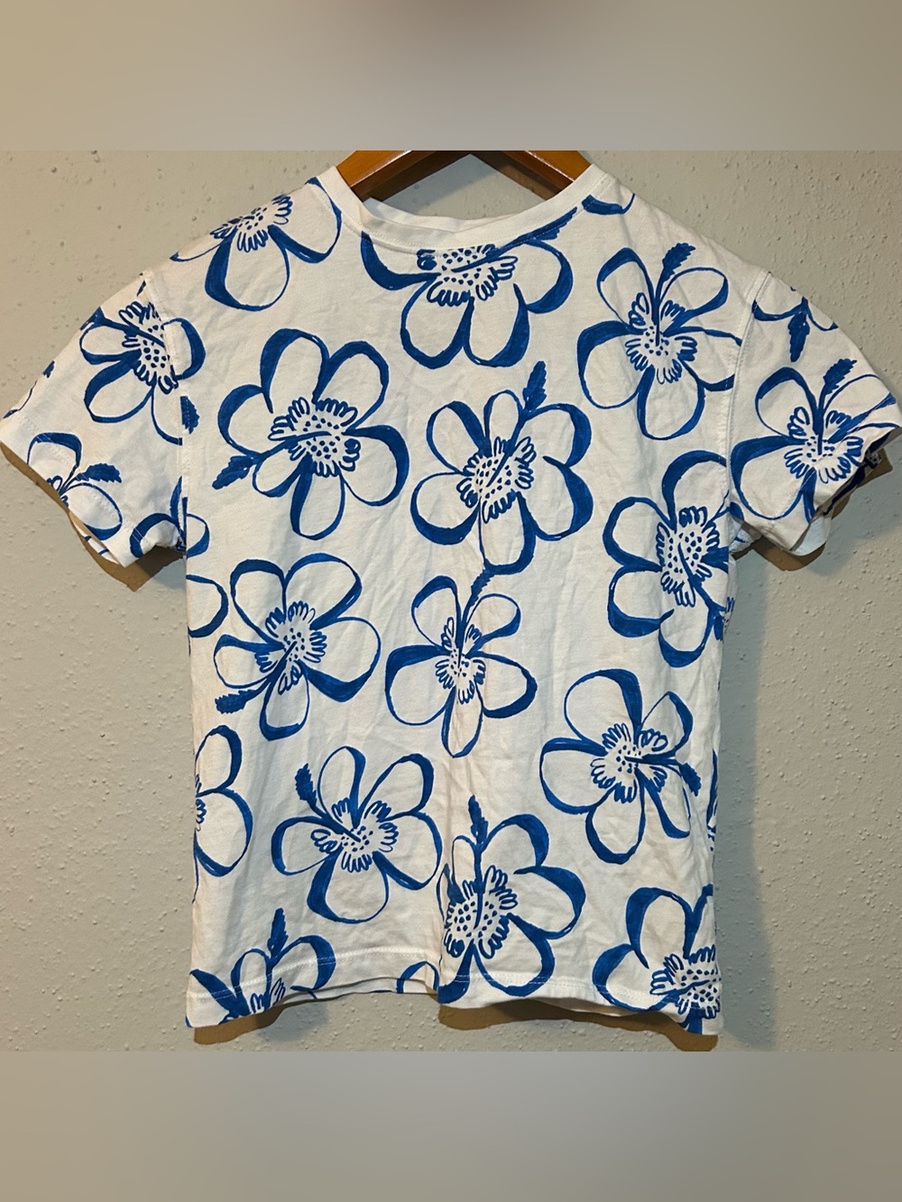 Zara Kids Blue Floral Print Tee Size 8-9 (130cm)